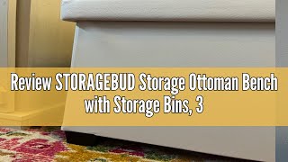 Review STORAGEBUD Storage Ottoman Bench with Storage Bins 30In Storage Bench for Bedroom End of Be [upl. by Tamsky]