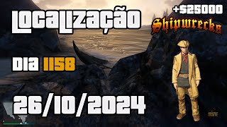 GTA ONLINE BAÚ DO TESOURO NÁUFRAGO LOCALIZAÇÃO FARRAPOS DE TRAJE SHIPWRECK DIA1158 26102024 [upl. by Fem]