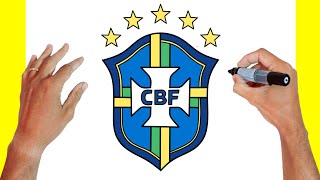 como DESENHAR o ESCUDO da seleção BRASILEIRA [upl. by Wang]