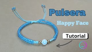 Tutorial para Hacer Divertida Pulsera Happy Face DIY [upl. by Ahsiuqal]