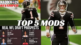 Top 5 OFFSEASON Mods for Madden 24 Gameplay Revamp Fox Presentation Real Draft Prospects amp More [upl. by Ruhtracm]