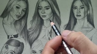 Portrait LIVE Drawing How to Draw Shade using Charcoal Pencil [upl. by Anibas]