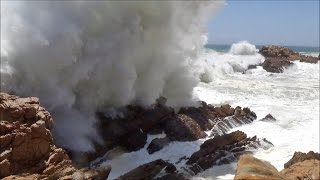 Big ocean waves crashing into rocks and exploding  HD 1080P [upl. by Eislel510]