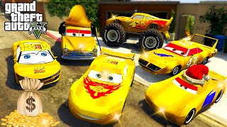 GTA 5  Stealing Billionaire Lightning McQueen Golden Cars with Franklin  Real Life Cars 55 [upl. by Weisburgh]