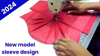 ब्लाउज की लेटेस्ट बाजू डिजाइन कटिंग एंड स्टिचिंग  new style sleeve design cutting and stitching [upl. by Phebe]