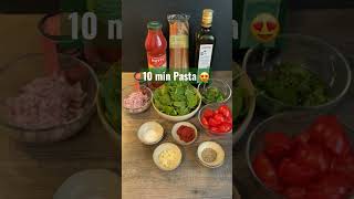 10 min Pasta 🍝 mit Tomatensoße und Blattspinat 😍 shorts rezepte schnellerezepte onepotmeal [upl. by Dorrahs]