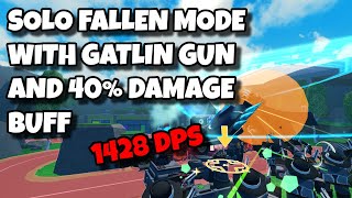 SOLO FALLEN MODE WITH GATLING GUN  ROBLOX Tower Defense Simulator TDS [upl. by Acinej]