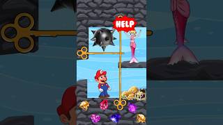 Mermaid Peach vs Treasure What Will Mario Decide  Funny Animation [upl. by Joleen]