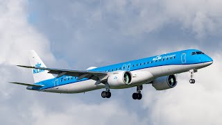 KLM Embraer 195E2 Landing at Amsterdam 4K [upl. by Anesor]