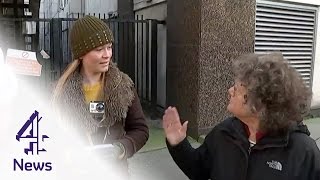 Heated debate as woman confronts antiabortion protesters  Channel 4 News [upl. by Aisats323]