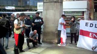 EDL protest march at Liverpool Street station 03092011 [upl. by Denis868]