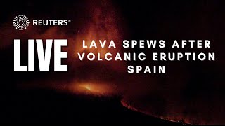 LIVE Lava spews from volcano on La Palma in Spains Canary Islands [upl. by Lalaj]