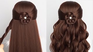 Easy amp Cute Hairstyle Long Hair  Braid Simple Hair Style Girl For Wedding Guest [upl. by Analem]