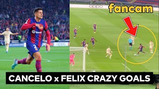 Joao Cancelo and Felix goal for Barca vs Porto 29112023 [upl. by Lanette]