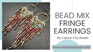 HOW TO attach Seed Beads to a metal frame Easy DIY seed bead Mix Earrings by Capital City Beads [upl. by Eelesor]