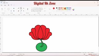 Lotus Flower  How to Create Lotus In Ms Paint  Digital rk zone paint [upl. by Aytida701]