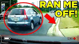 IDIOT DRIVER Runs Me OFF ROAD  Idiots In Cars [upl. by Newol]