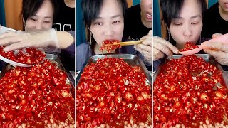 mukbang  Warm meal  Chili Enoki eating show [upl. by Eiramit]