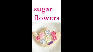 decorate royal icing flowers and cookies quotflowers tea potquot shorts [upl. by Yenreit794]