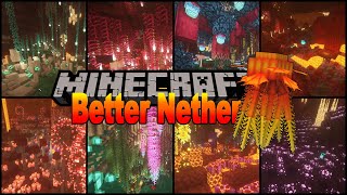 Minecraft Better Nether Mod  4K Biome Showcase with calming Music [upl. by Uranie152]