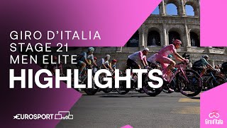 EPIC FINALE IN ROME 🏆  Giro DItalia Stage 21 Race Highlights  Eurosport Cycling [upl. by Attekal372]