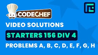 Codechef Starters 156  Video Solutions  A to H  by Raghav Goel  TLE Eliminators [upl. by Sew658]