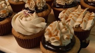 Cupcakespeanut butter how to make  buttercream ganache butterscotch sauce  homemade [upl. by Amasa]