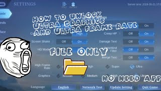 How to unlock ultra graphics and ultra frame rate in ml‼️  without root  no need app [upl. by Joane]