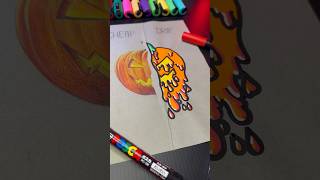 Drawing Pumpkin with Posca Markers 🎃 Drip Effect ⚡️ [upl. by Devan]