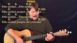 Feliz Navidad Christmas Strum Guitar Cover Lesson with Chords and Lyrics  G A D Bm [upl. by Foy]