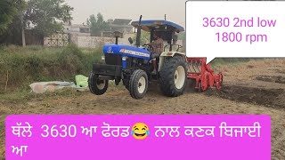 New Holland 3630 plus➕ 💪👌 with Maschio Gaspardo super seeder🌾🌾 [upl. by Lathrop995]