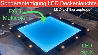 Deckenleuchte 120x120cm LED Spots und RGB Lichtfeld Küchenlampe v LED Lichtkonzepte [upl. by Aehs]