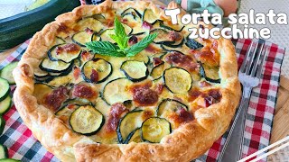 TORTA SALATA CON ZUCCHINEPANCETTAPROVOLA  PIZZA RUSTICA DI ZUCCHINE  TORTA RUSTICA CON ZUCCHINE [upl. by Ayekehs158]