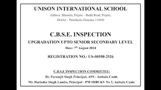 CBSE INSPECTION UPGRADATION UPTO SENIOR SECONDARY LEVEL DATE  7th AUGUST 24 [upl. by Warga]