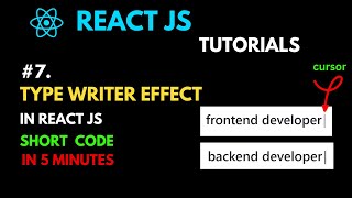 Typewriter Effect in React JS  React Tutorials [upl. by Abagail]