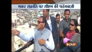 CM Vijay Rupani spotted flying kite on Makar Sankranti [upl. by Nael]