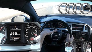 Audi A6 C6  30 TFSI 290 HP  POV TEST DRIVE  Top Speed on German Highway [upl. by Yorztif]