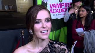 Vampire Academy Zoey Deutch quotRose Hathawayquot Movie Premiere Interview  ScreenSlam [upl. by Zelde]