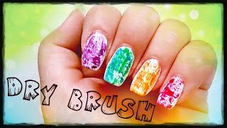 Einfaches Nageldesign für Anfänger und kurze Nägel  Dry brush rainbow [upl. by Hall]