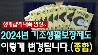 2024년 기초생활보장제도 이렇게 변경됩니다종합 생계급여 의료급여 주거급여 교육급여 [upl. by Juditha668]