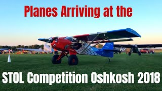 Planes Entering STOL Competition Day 2 Oshkosh 2018 [upl. by Bonne]