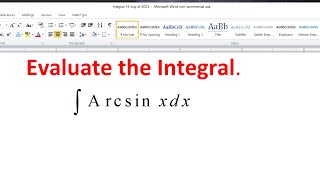 The Integral of Arcsin x [upl. by Charla]