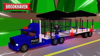 PROBE EL NUEVO SUPER CAMION DE POLICIA en BROOKHAVEN 🚔🚚 [upl. by Aixela]