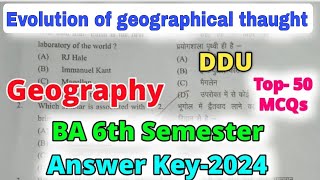 BA 6th Semester Geography Paper 2 Question Paper💥Geography of India BA 6th Semester Question Paper [upl. by Hardi]