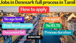 Jobs in Denmark full process in Tamil  How to get jobs in Denmark Free Work permit  No IELTS [upl. by Lindy]