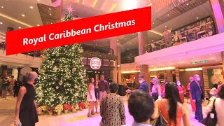 Royal Caribbean Christmas Holiday Cruise Décor Events amp Themed Food [upl. by Haletky940]