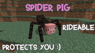 Mutant Spider Pig ModAddon Minecraft bedrockpe Rideablesneek peek [upl. by Terriss]