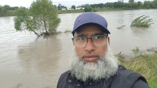 Hochwasser  Donauinsel  Floridsdorfer Brücke  Wien Österreich [upl. by Tolmach427]