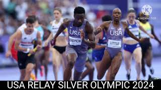 Usa relay  Relay 4 400 Olympic silver usa  Relay Olympic 2024 [upl. by Akenn252]