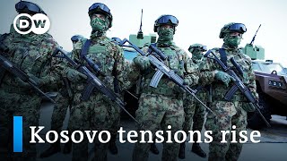 US tells Serbia to pull back military from Kosovo border  DW News [upl. by Trinatte]